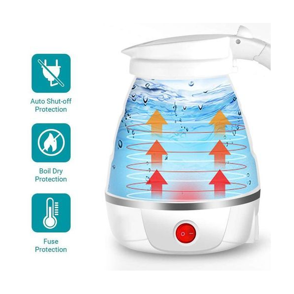 غلاية كهربائية محمولة وقابلة للطي مصنوعة من السيليكون المتين Bouilloire Electrique Portable & Pliable En Silicone Durable 600Ml